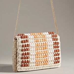 Anthropologie Beaded Fold Over Clutch